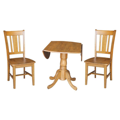 42" Dual Drop Leaf Table With 2 San Remo Chairs