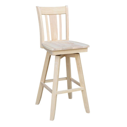 Bar Height Table With 2 Spalt Back Swivel Bar Stools - 30 in. Seat Height