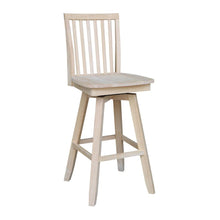 Bar Height Table With 2 Slat Back Swivel Bar Stools - 30 in. Seat Height