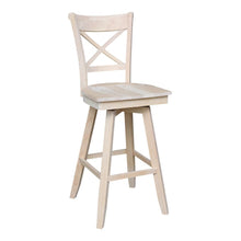 Bar Height Table With 2 Cross Back Swivel Bar Stools - 30 in. Seat Height