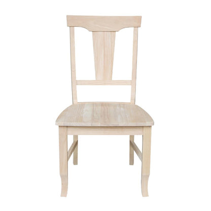 Set of Two Panel Back Chairs, Unfinished