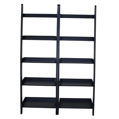 Lean To Shelf Unit, With 5 Shelves, Black