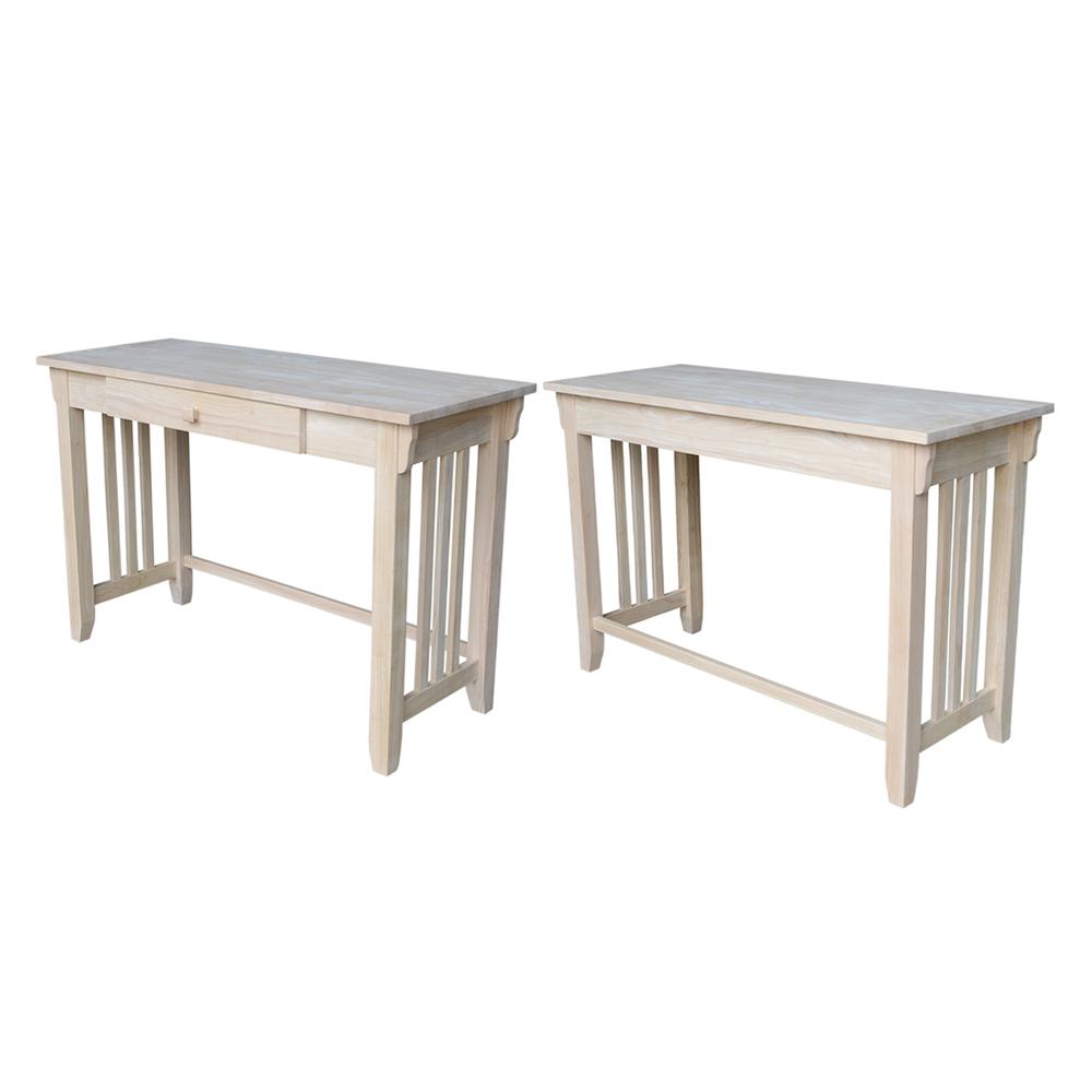 Mission Desk With Drawer, Unfinished