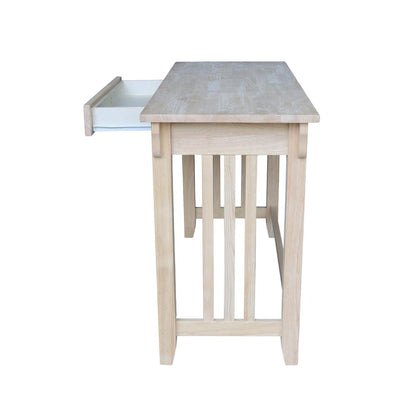 Mission Desk With Drawer, Unfinished