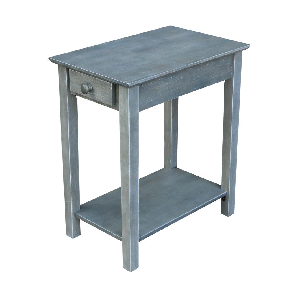 Narrow End Table, Heather grey-antique washed