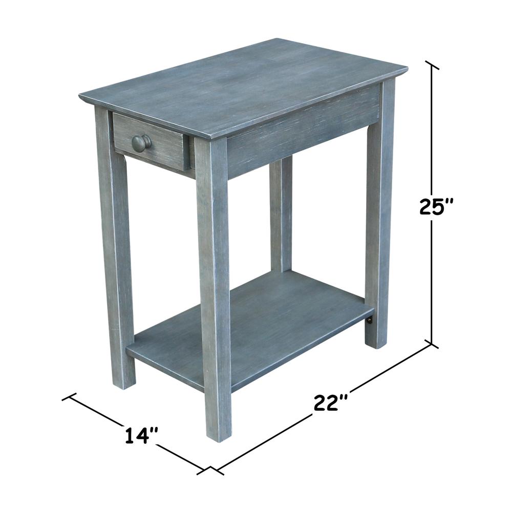 Narrow End Table, Heather grey-antique washed