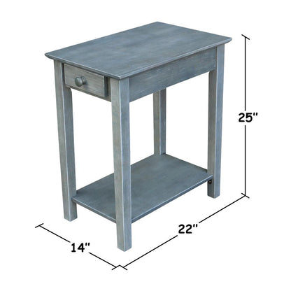 Narrow End Table, Heather grey-antique washed