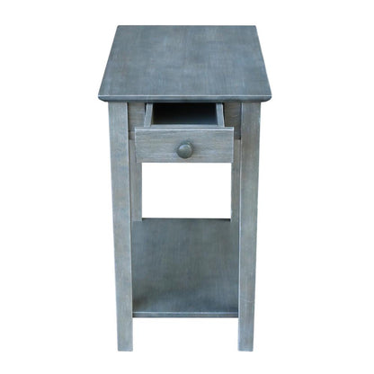 Narrow End Table, Heather grey-antique washed