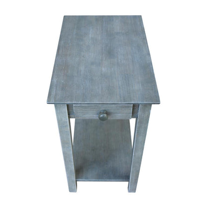 Narrow End Table, Heather grey-antique washed