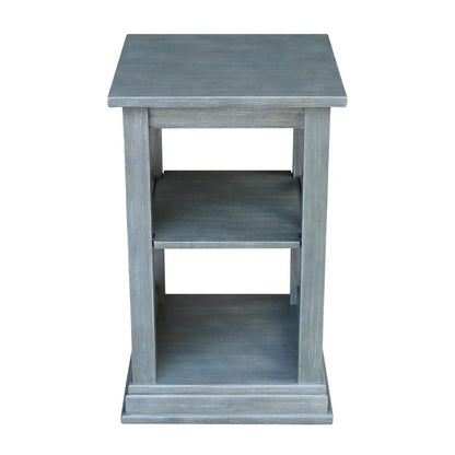 Hampton Accent Table with Shelves, Heather grey-antique washed