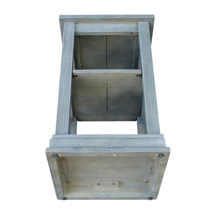 Hampton Accent Table with Shelves, Heather grey-antique washed