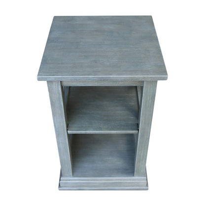 Hampton Accent Table with Shelves, Heather grey-antique washed