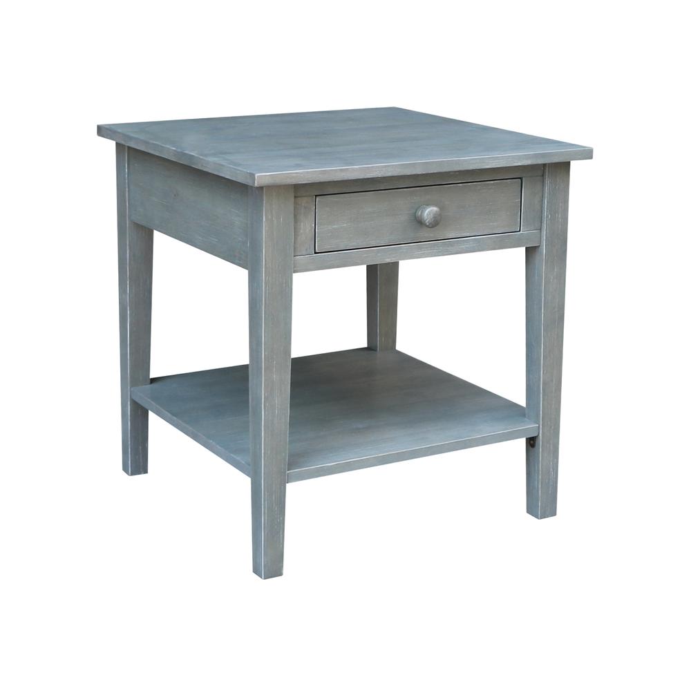 Spencer End Table in Antique washed heather gray