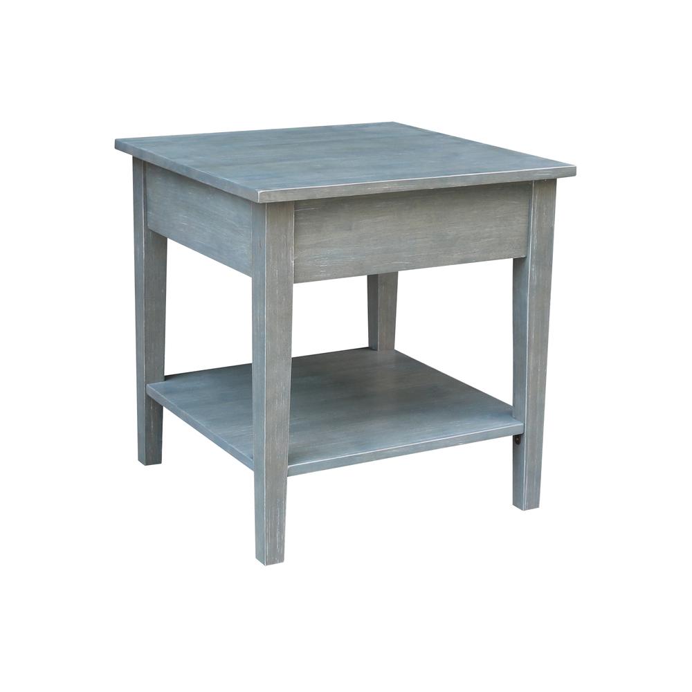 Spencer End Table in Antique washed heather gray