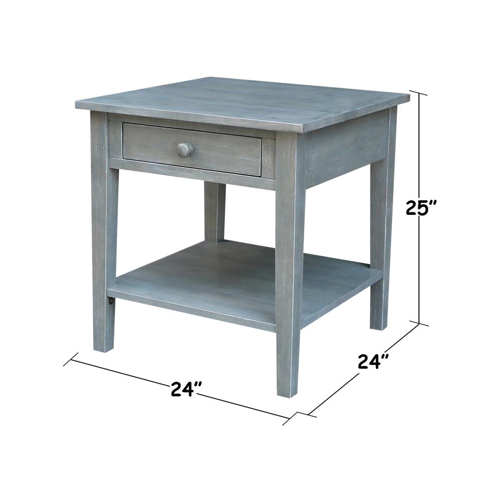 Spencer End Table in Antique washed heather gray