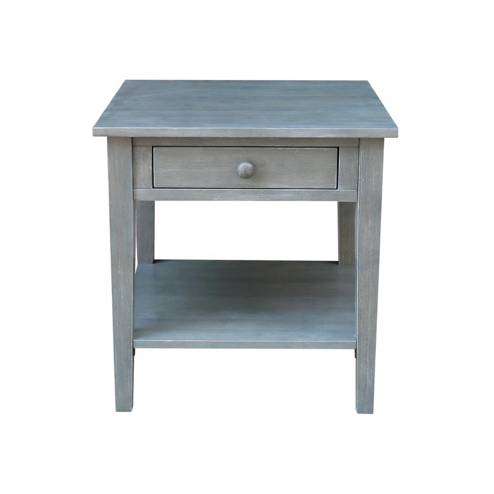 Spencer End Table in Antique washed heather gray