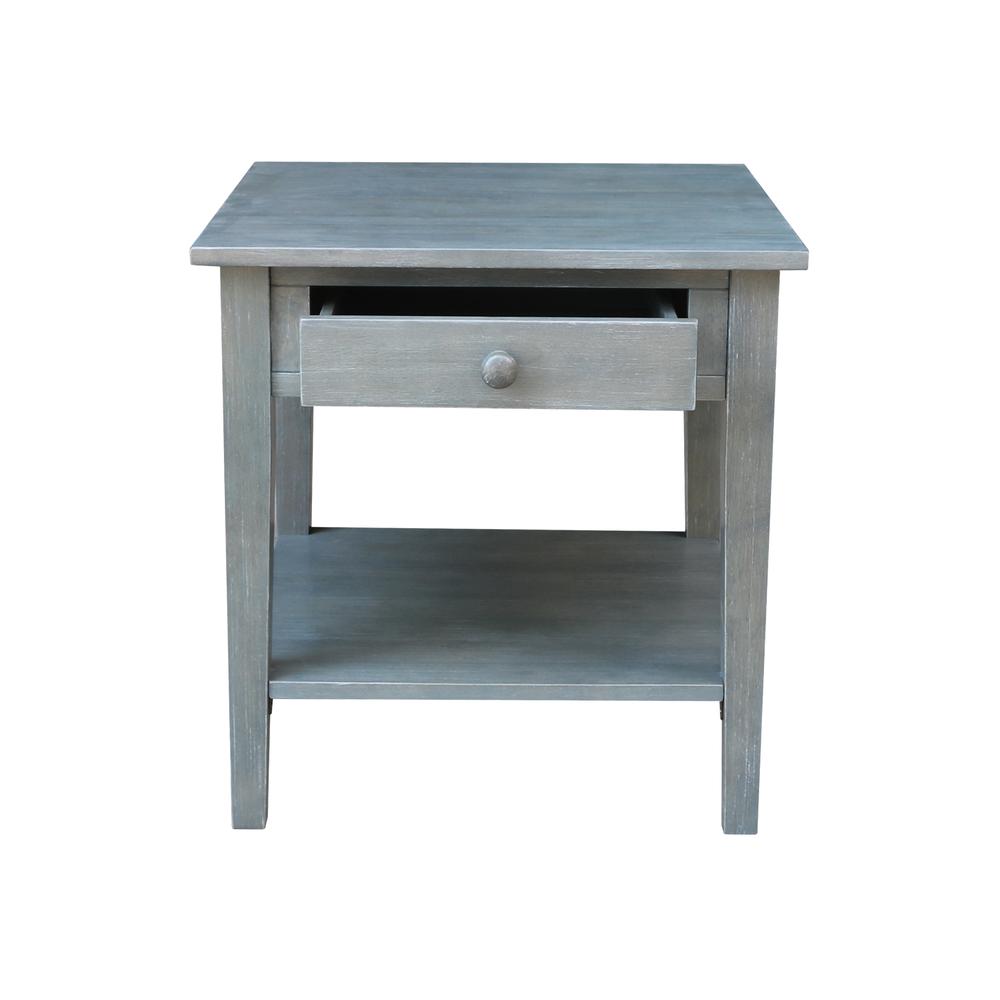 Spencer End Table in Antique washed heather gray