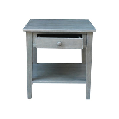 Spencer End Table in Antique washed heather gray