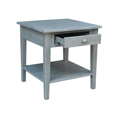 Spencer End Table in Antique washed heather gray