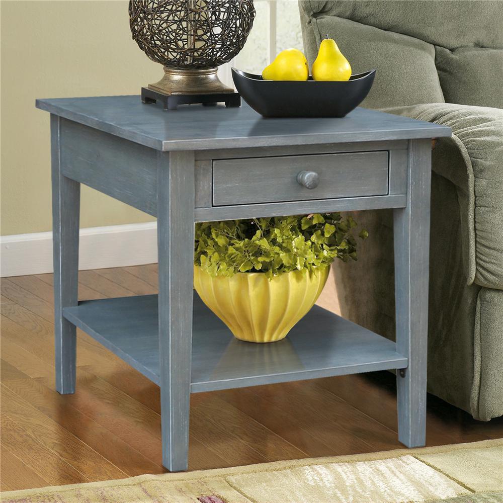 Spencer End Table in Antique washed heather gray