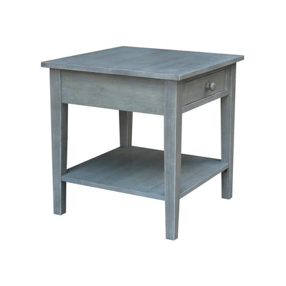 Spencer End Table in Antique washed heather gray