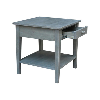 Spencer End Table in Antique washed heather gray