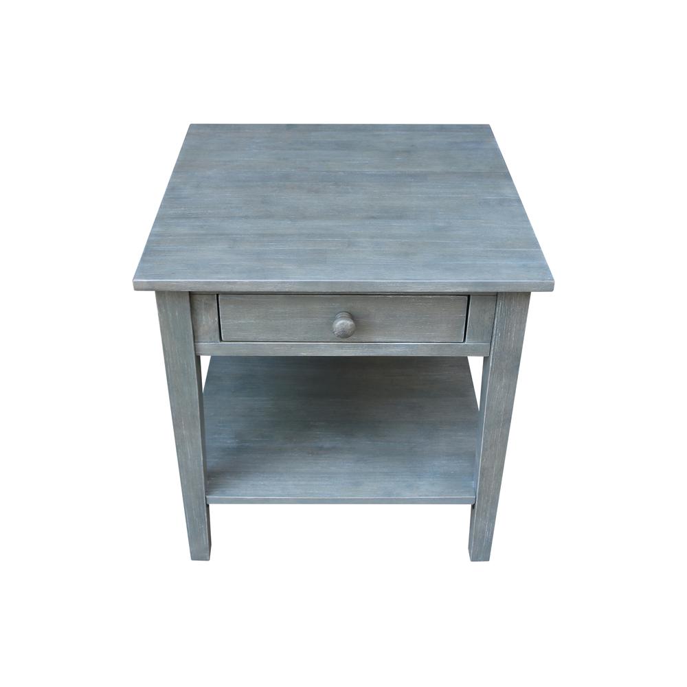 Spencer End Table in Antique washed heather gray
