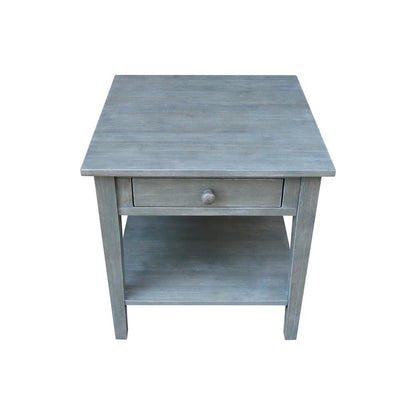 Spencer End Table in Antique washed heather gray