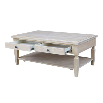 Vista Coffee Table, Unfinished, Unfinished