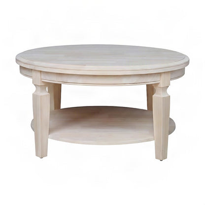 Vista Parawood Round Coffee Table, Unfinished Solid Wood, Wipe Clean