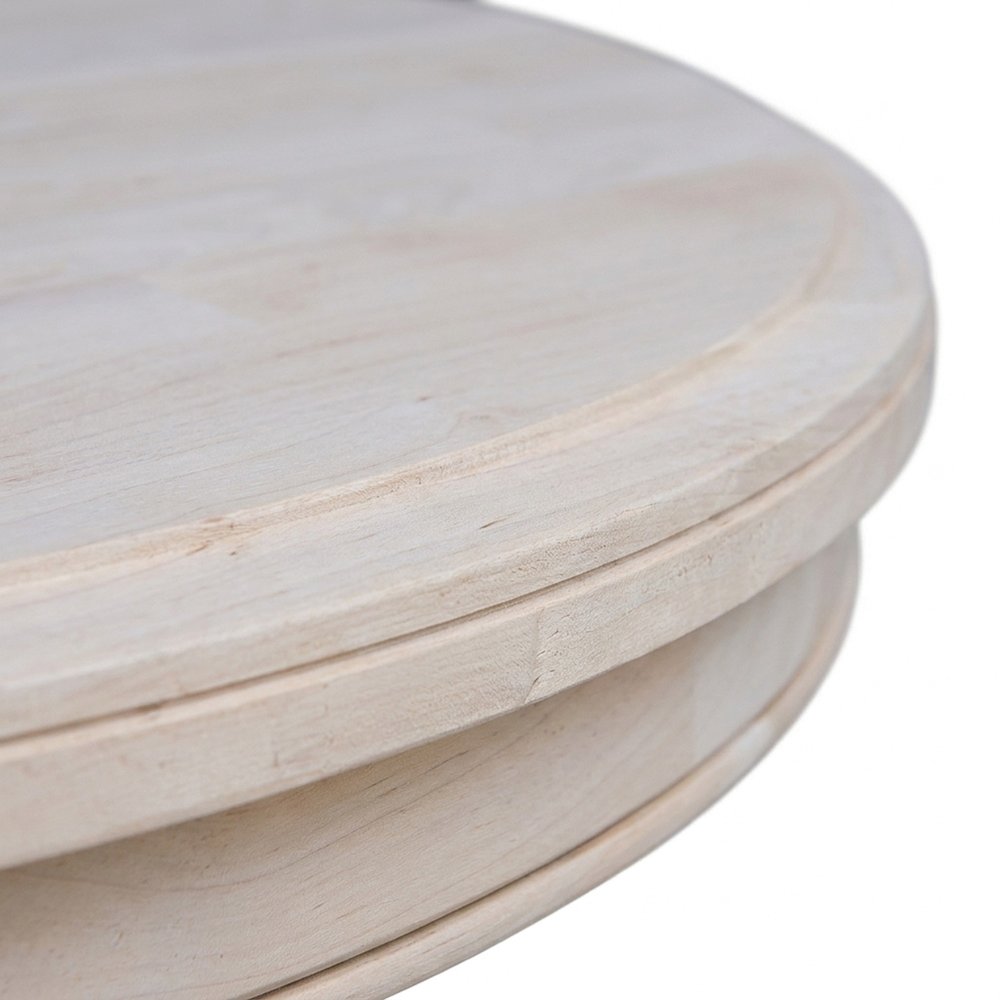 Vista Parawood Round Coffee Table, Unfinished Solid Wood, Wipe Clean