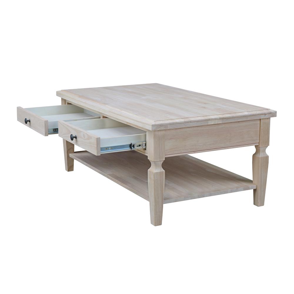 Vista Coffee Table, Unfinished, Unfinished