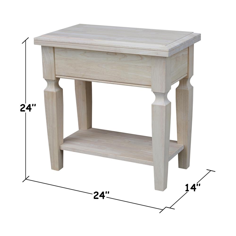 Vista End Table, Unfinished, Unfinished