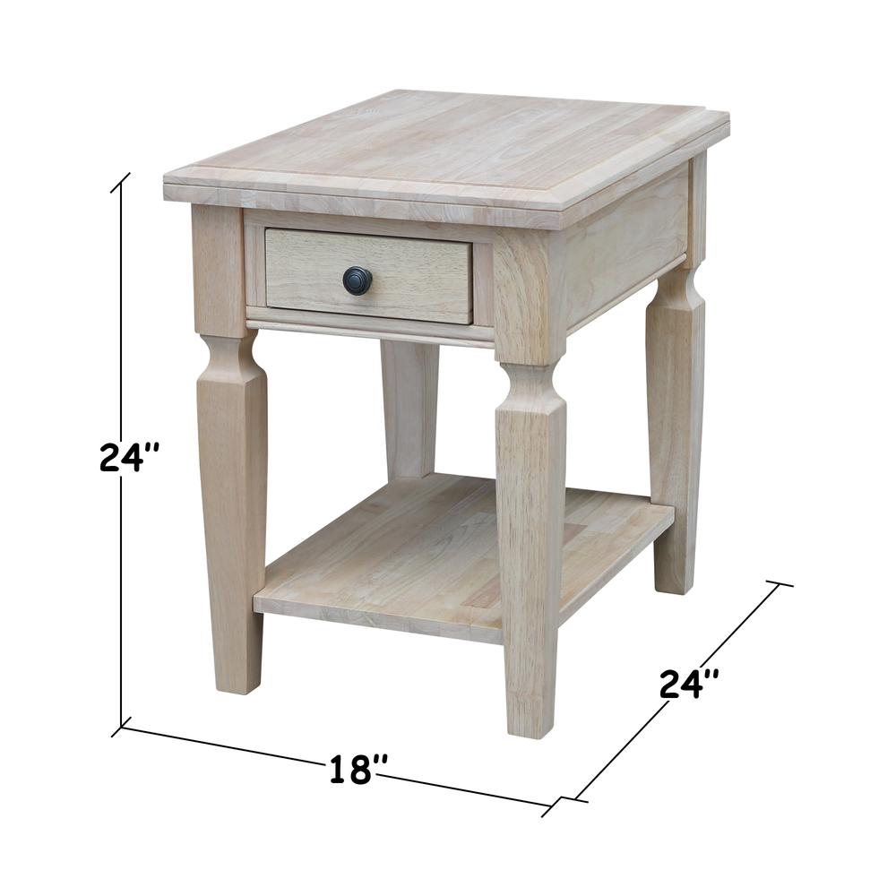 Vista End Table, Unfinished, Unfinished