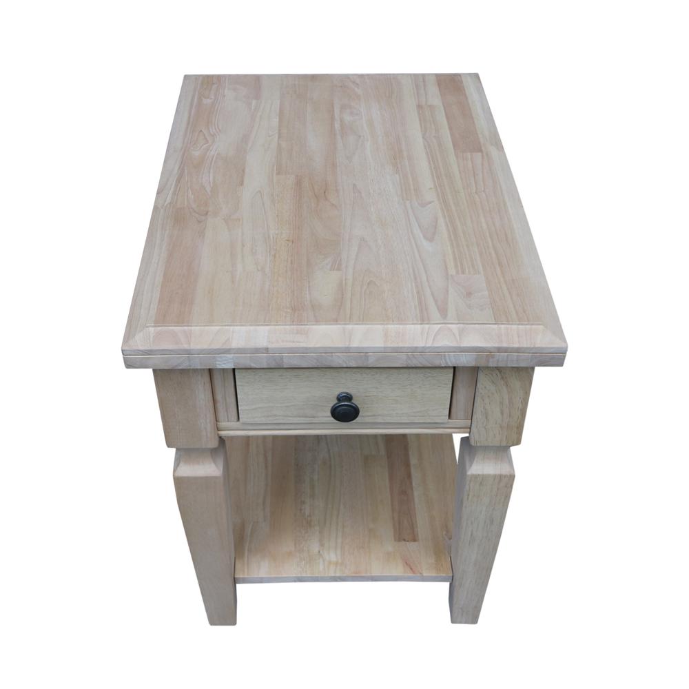 Vista End Table, Unfinished, Unfinished