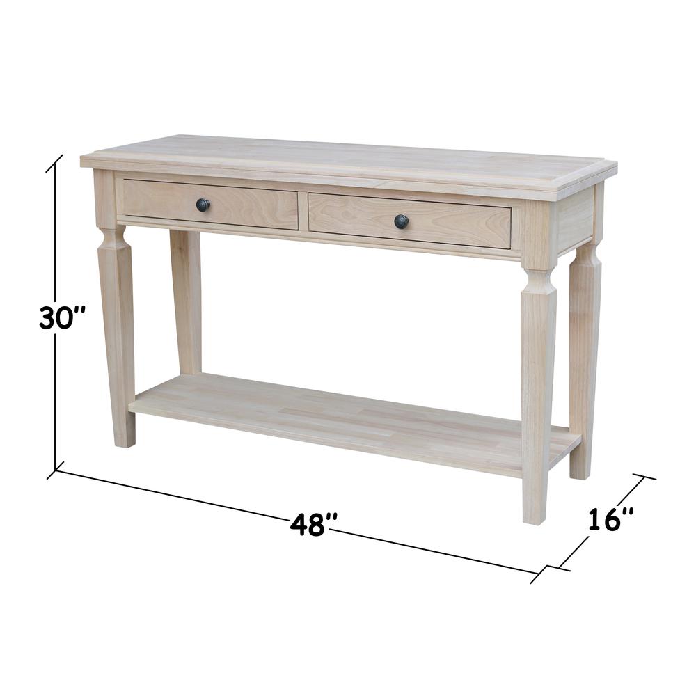 Vista Console/Sofa Table, Unfinished, Unfinished