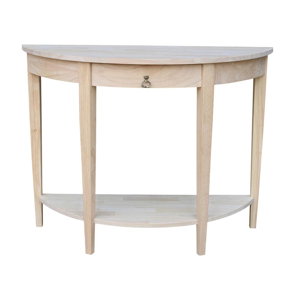 Half Moon Console Table, Unfinished