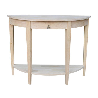 Half Moon Console Table, Unfinished