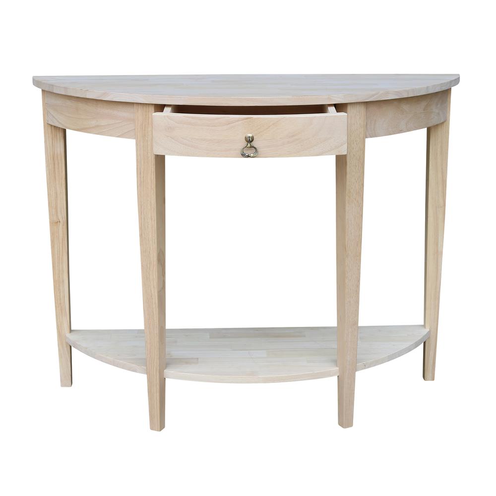 Half Moon Console Table, Unfinished