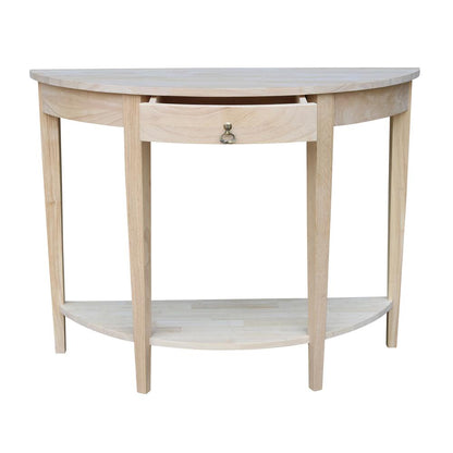 Half Moon Console Table, Unfinished