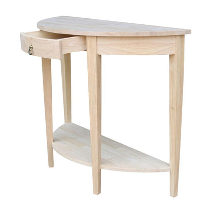 Half Moon Console Table, Unfinished