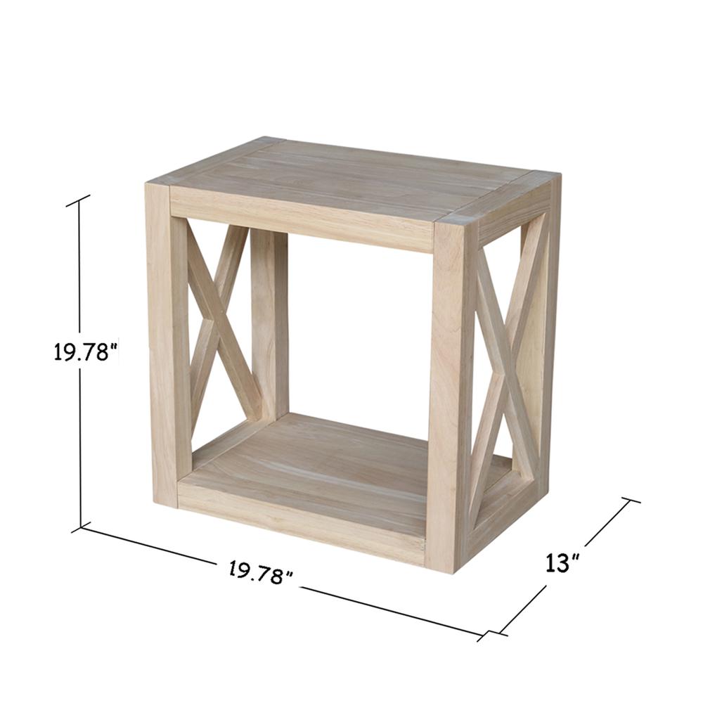 Hampton Narrow End Table, Unfinished