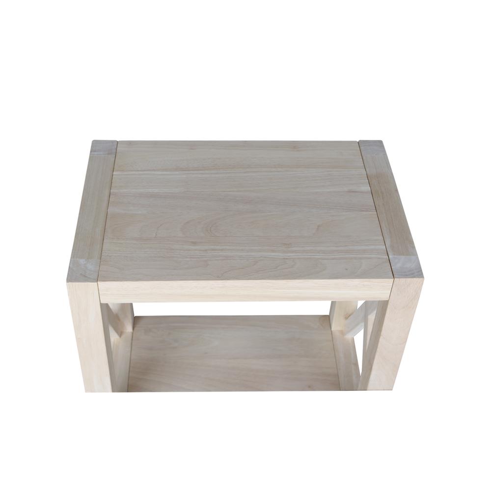 Hampton Narrow End Table, Unfinished