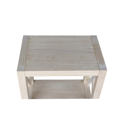 Hampton Narrow End Table, Unfinished
