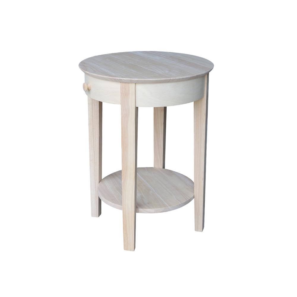 Phillips Accent Table Includes Drawer, Unfinished