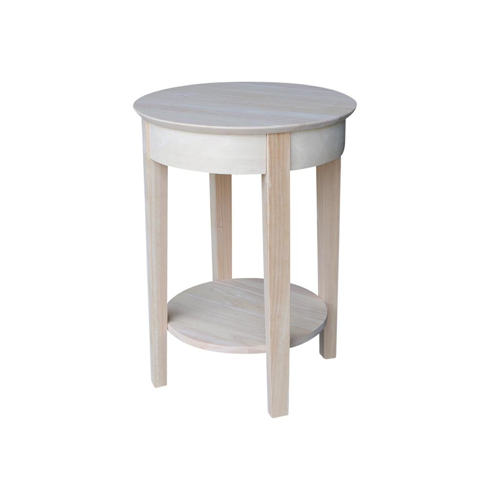 Phillips Accent Table Includes Drawer, Unfinished