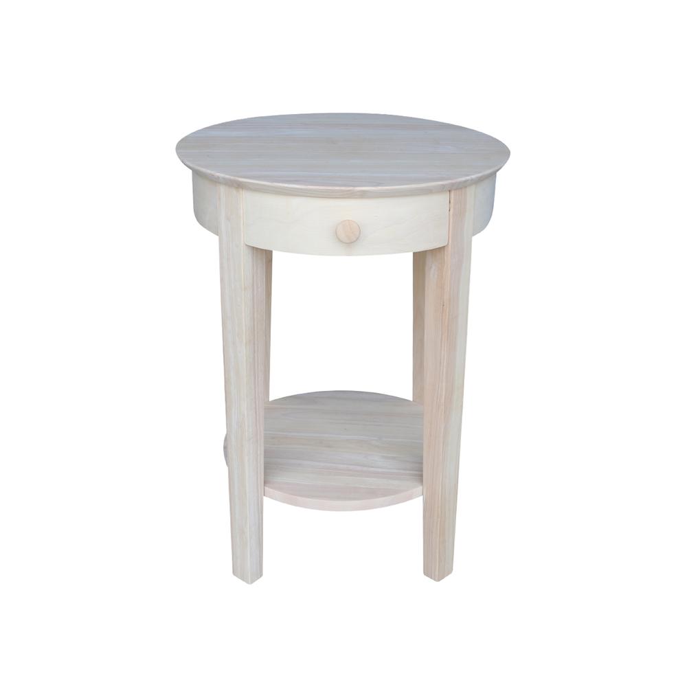 Phillips Accent Table Includes Drawer, Unfinished