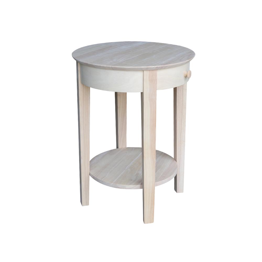Phillips Accent Table Includes Drawer, Unfinished