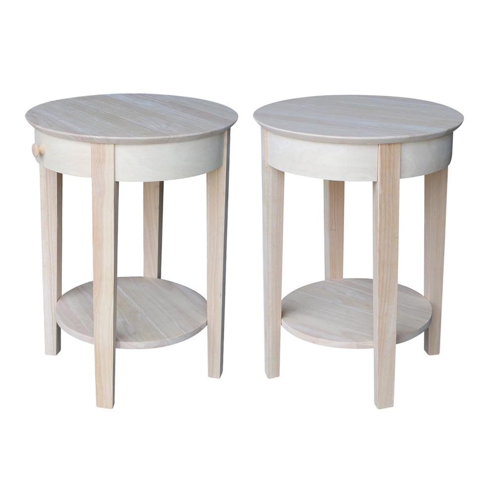 Phillips Accent Table Includes Drawer, Unfinished