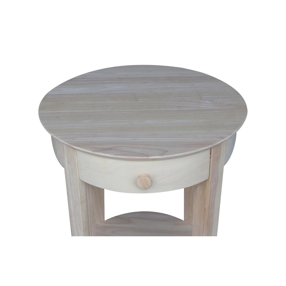 Phillips Accent Table Includes Drawer, Unfinished